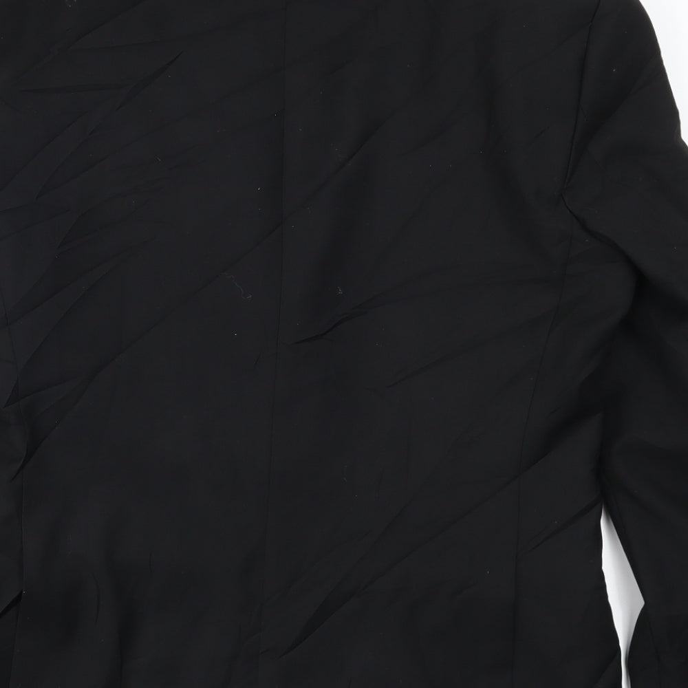 Red Herring Mens Black   Jacket Suit Jacket Size 36