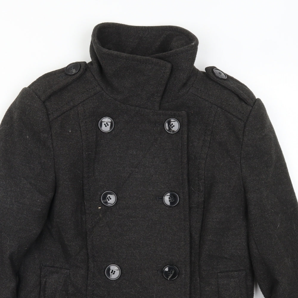 H&M Womens Grey   Trench Coat Coatigan Size 6