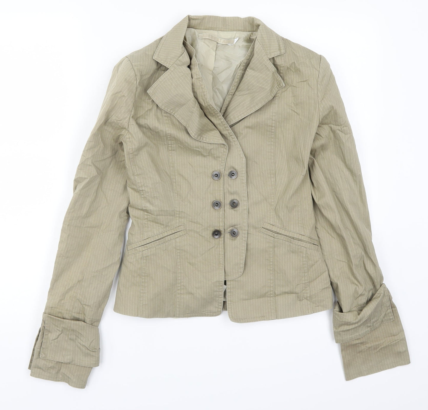 Imperial Womens Beige Striped  Jacket  Size M