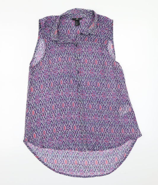 H&M Womens Purple   Basic Blouse Size 8