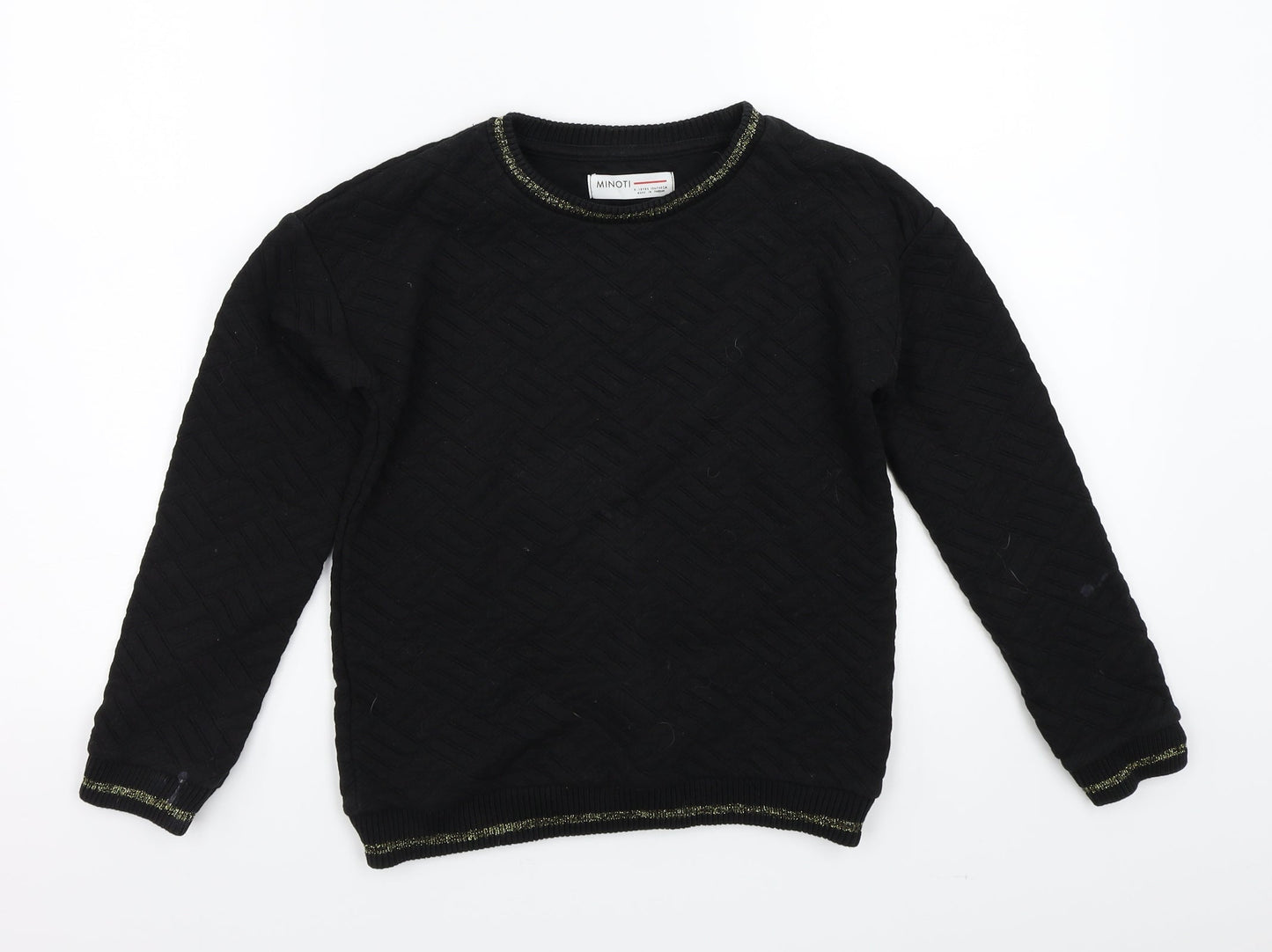 Minoti Girls Black   Pullover Jumper Size 9-10 Years