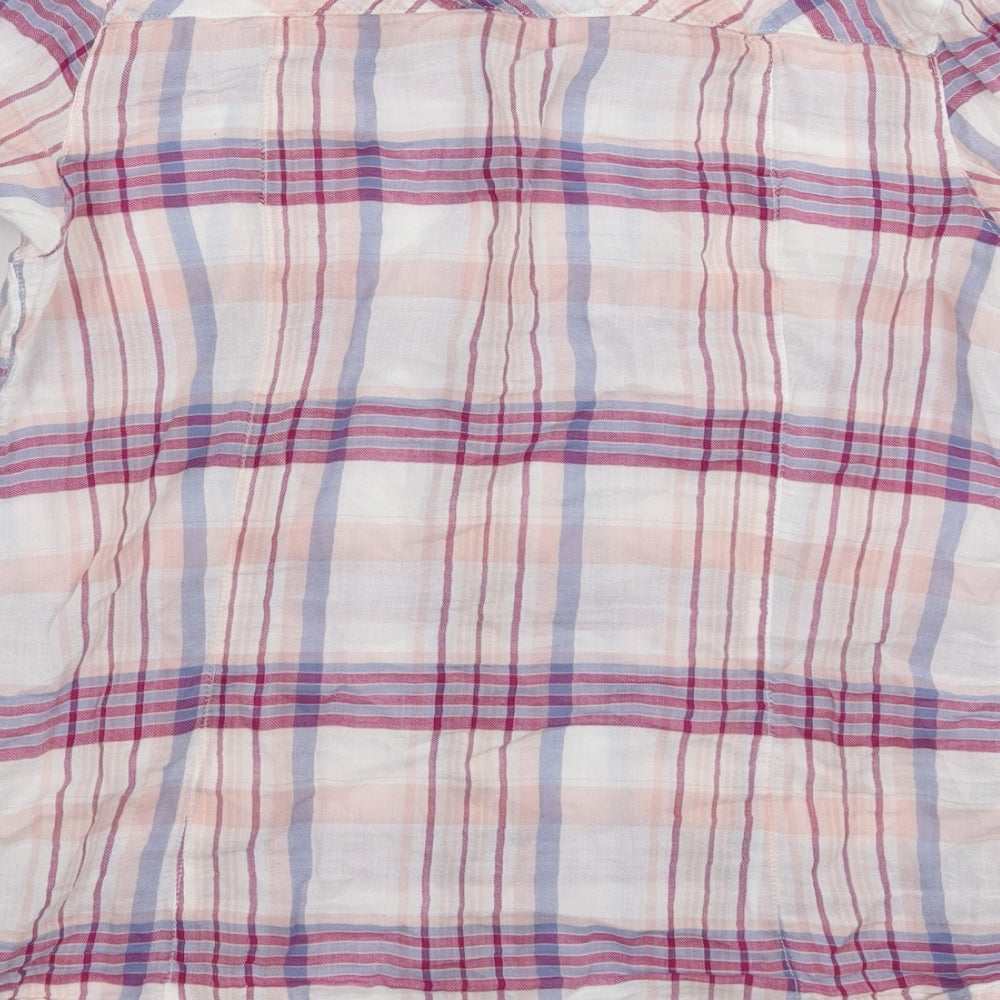 edc by Esprit Womens White Check  Basic Button-Up Size S