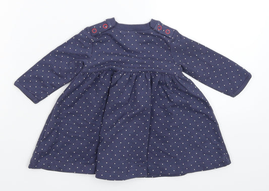 Marks and Spencer Girls Blue Spotted  Fit & Flare  Size 0-3 Months