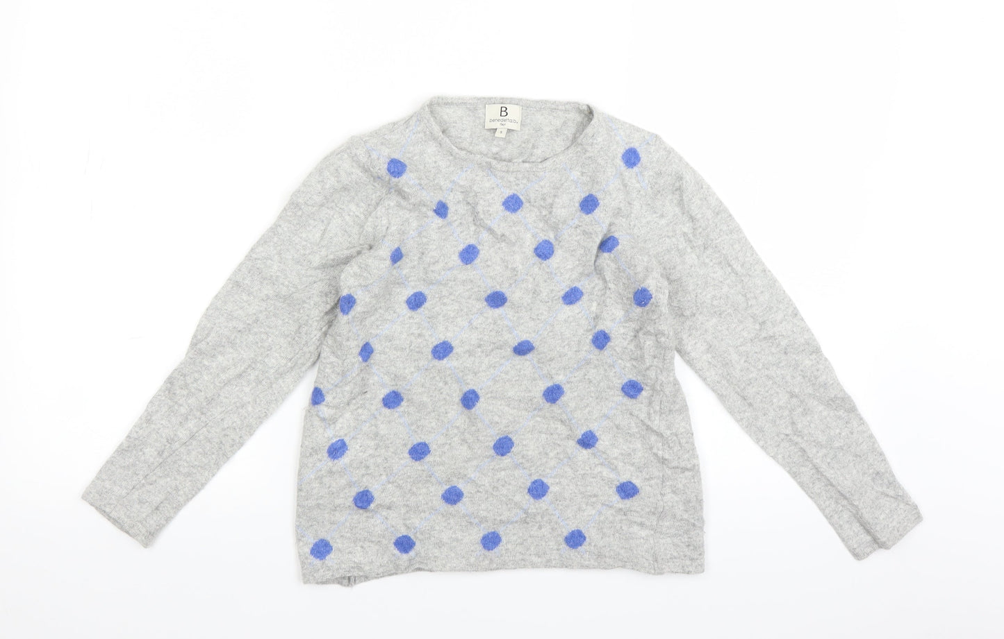 Benedetta B Womens Grey Polka Dot  Pullover Jumper Size S