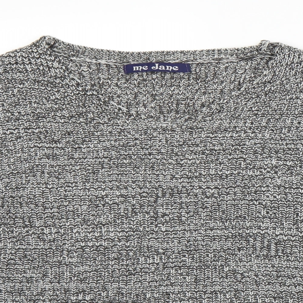 Me Jane Womens Grey  Knit Pullover Jumper Size M