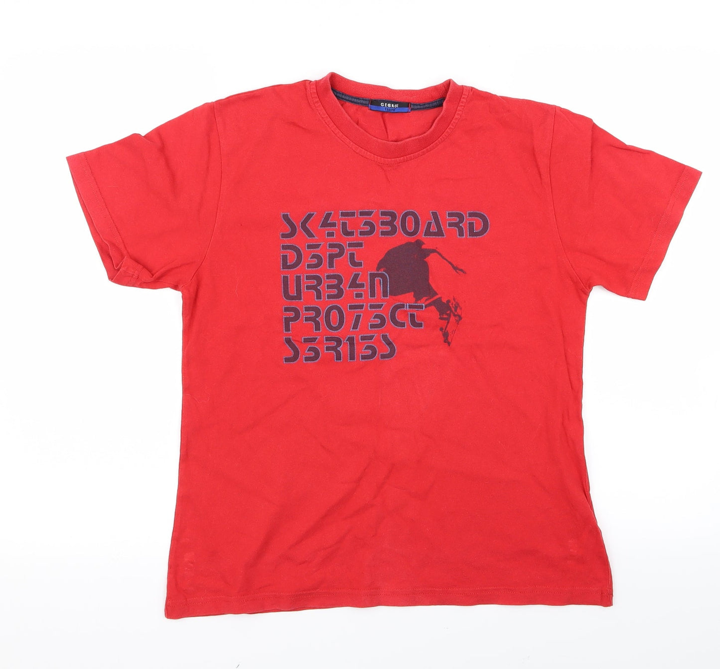 George Boys Red   Basic T-Shirt Size 12 Years