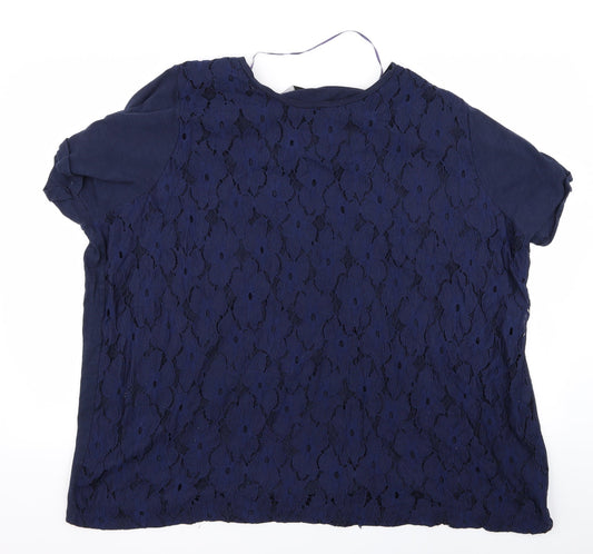 Yours Womens Blue   Basic T-Shirt Size L