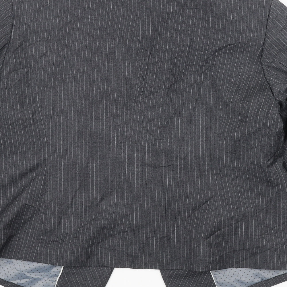 Marks and Spencer Womens Grey Striped  Jacket  Size 16