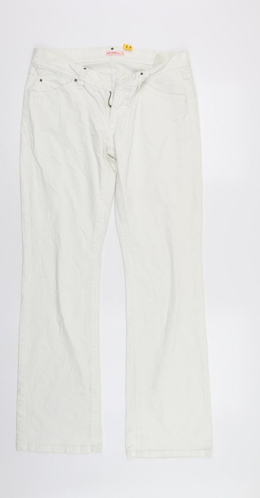 GIN TONIC Womens White  Denim Straight Jeans Size 10 L31 in