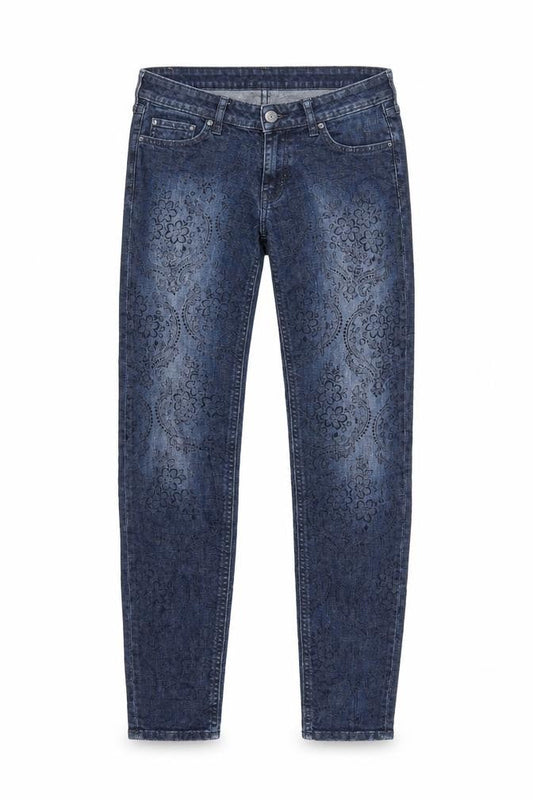 Hollister Mens Blue Floral Denim Straight Jeans Size 25 in L31 in