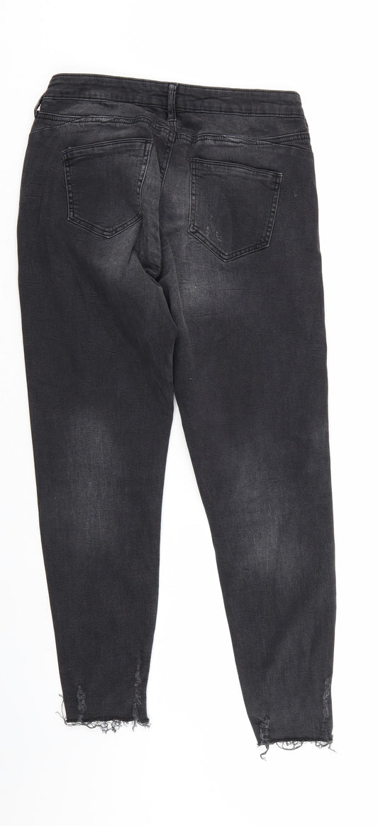 Denim & Co. Womens Black  Denim Tapered Jeans Size 12 L27 in