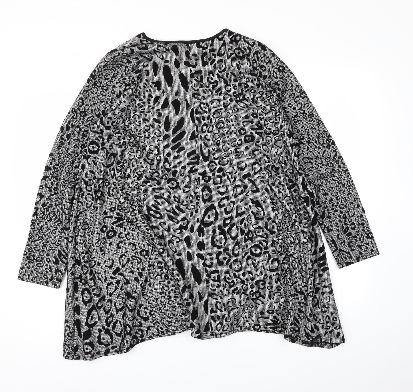 KDK London Womens Grey Animal Print  Pullover Jumper Size L
