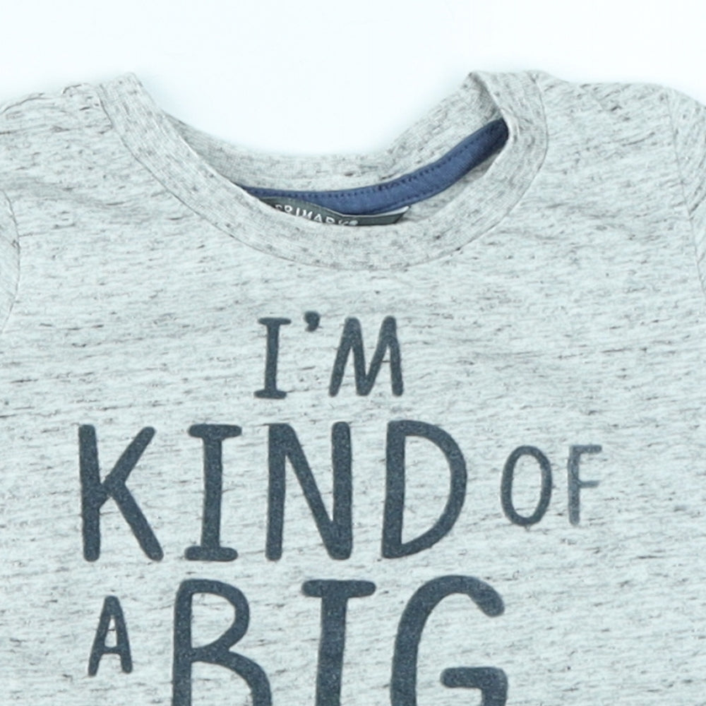 Primark Baby Grey   Basic T-Shirt Size 9-12 Months