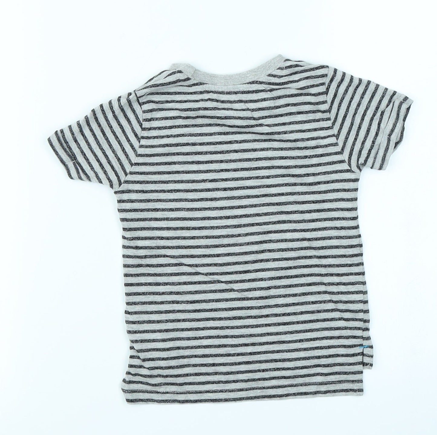 Grey Boys Grey Striped  Basic T-Shirt Size 9-12 Months