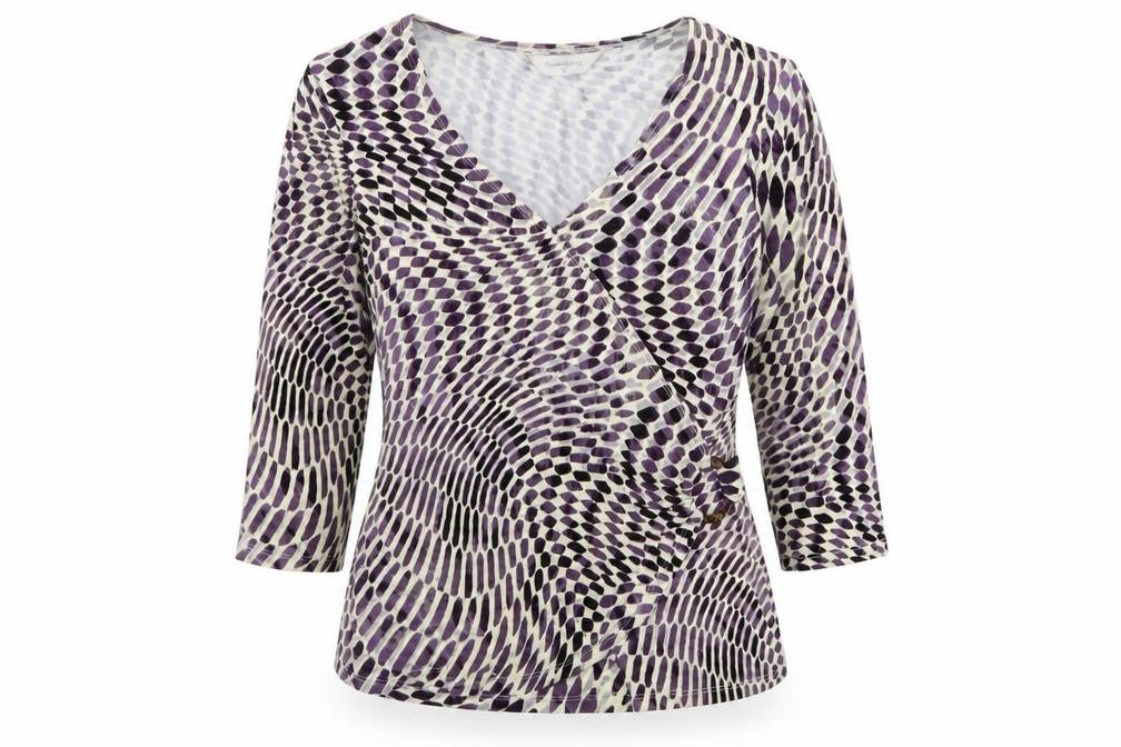 thestockshop Womens Purple Geometric  Basic T-Shirt Size 14
