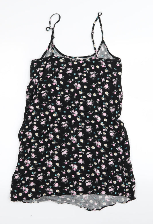 Cotton On Womens Black Floral  A-Line  Size XS