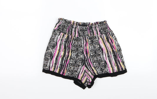Cotton On Womens Multicoloured Geometric  Sweat Shorts Size S - Stretch waistband