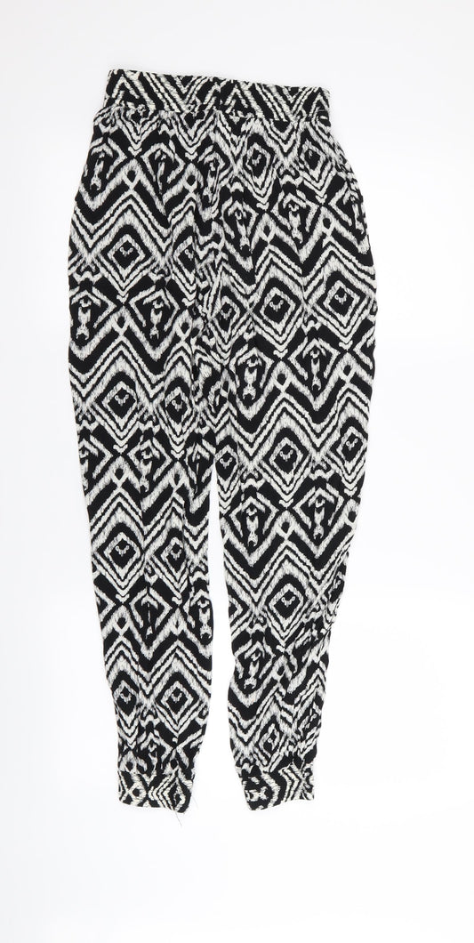Preworn Womens Black Geometric  Trousers  Size S L28 in - Stretch waistband