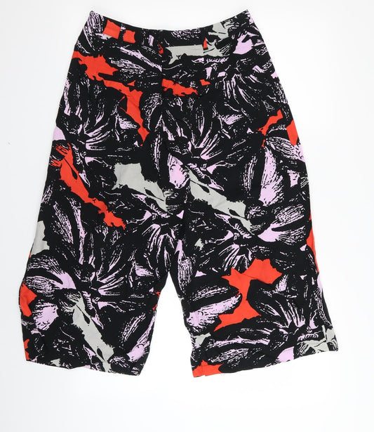 Papaya Womens Black Geometric  Capri Trousers Size 10 L20 in