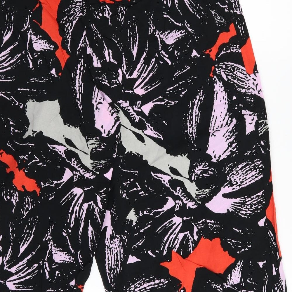 Papaya Womens Black Geometric  Capri Trousers Size 10 L20 in