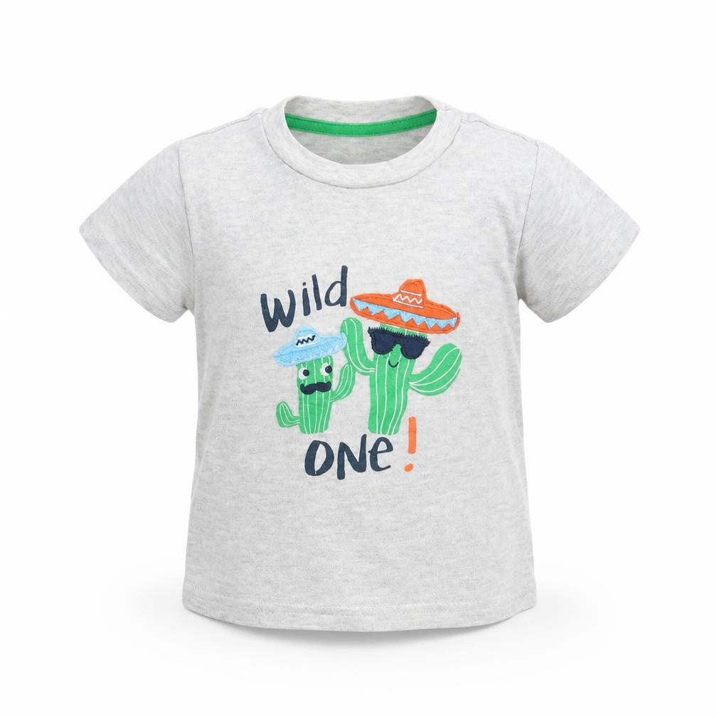 Primark Boys Grey   Basic T-Shirt Size 9-12 Months  - wild one