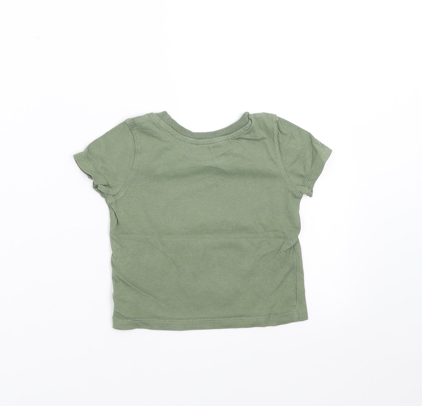 Primark Baby Green   Basic T-Shirt Size 9-12 Months  - cactus