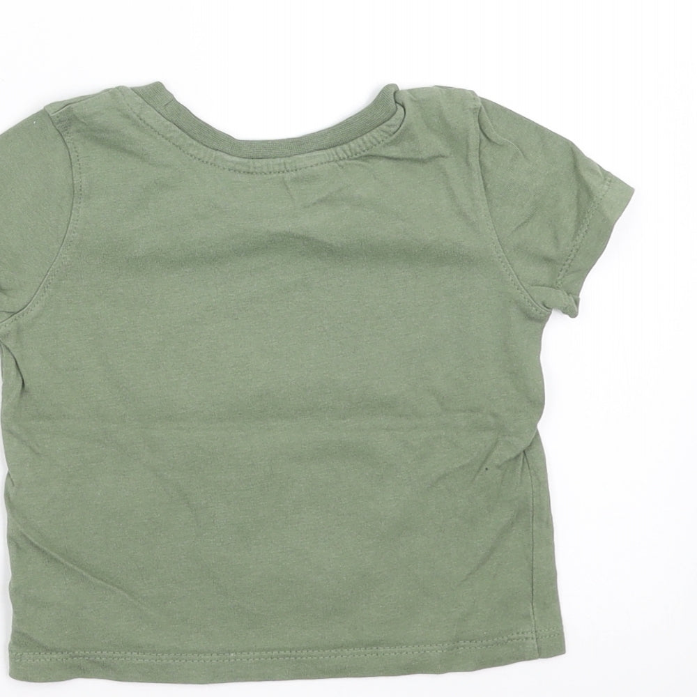 Primark Baby Green   Basic T-Shirt Size 9-12 Months  - cactus