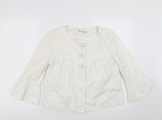 Marks and Spencer Womens White Geometric  Jacket  Size 10
