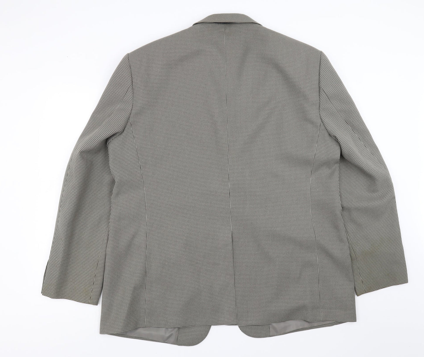 Simon taylor Mens Beige Houndstooth  Jacket Suit Jacket Size 46