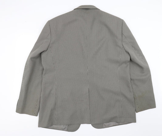 Simon taylor Mens Beige Houndstooth  Jacket Suit Jacket Size 46