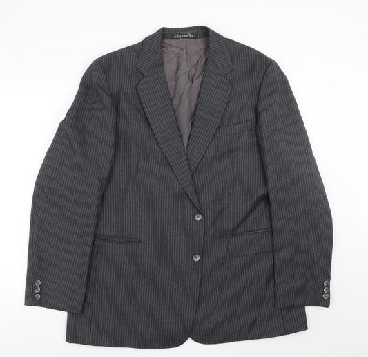Charles Barker Mens Grey Striped  Jacket Suit Jacket Size 40