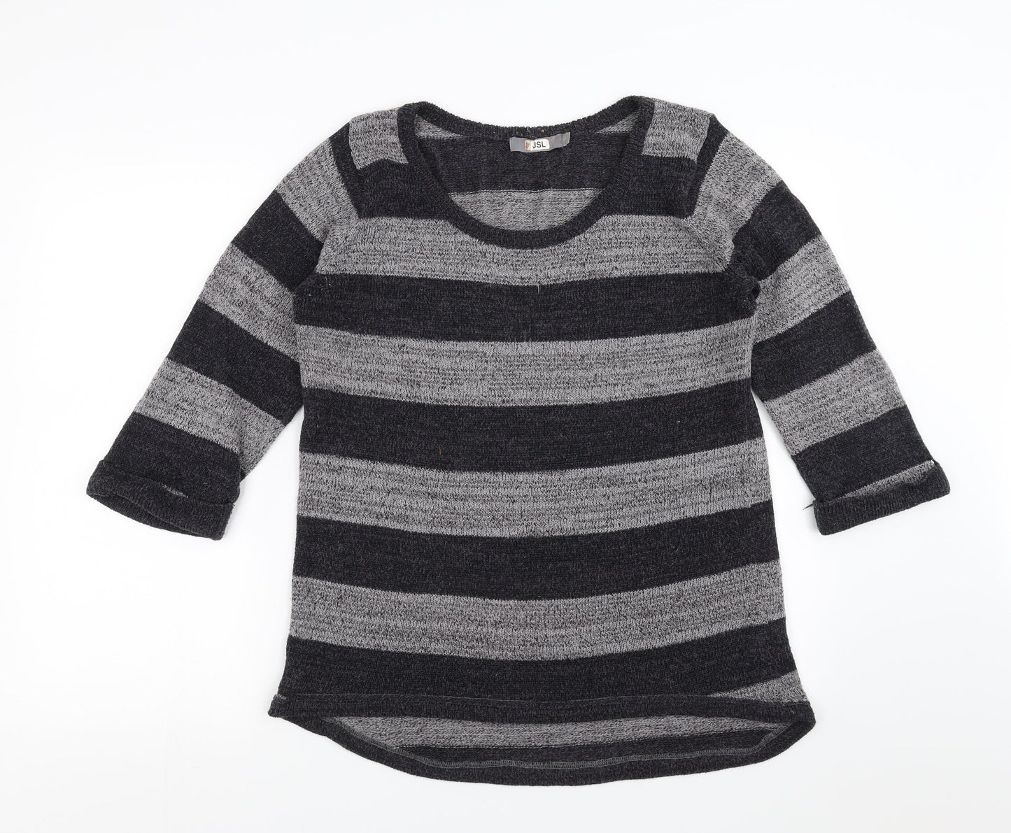 JSL Womens Grey Striped  Pullover Jumper Size L