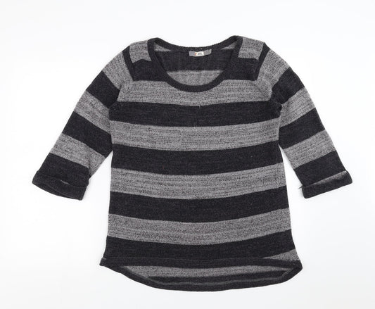 JSL Womens Grey Striped  Pullover Jumper Size L
