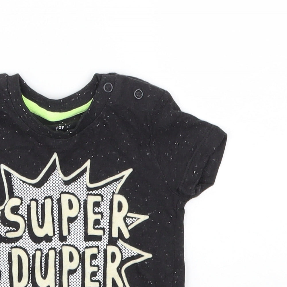 F&F Boys Black   Basic T-Shirt Size 3-6 Months