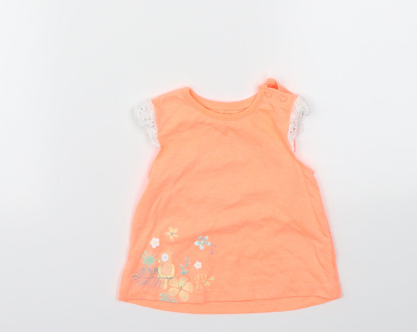 Nutmeg Girls Orange   Basic T-Shirt Size 3-6 Months