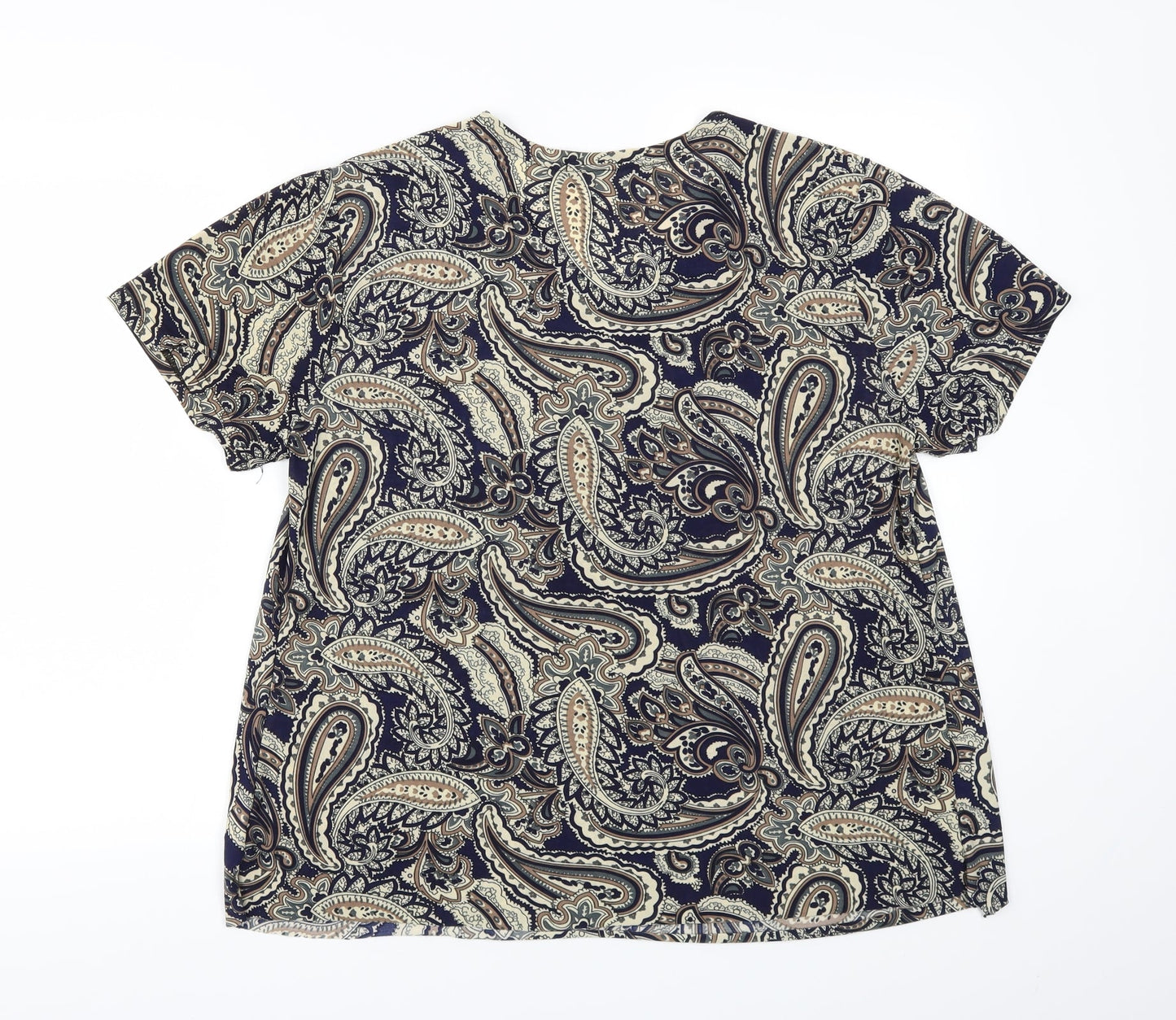 Xin Da Womens Blue Argyle/Diamond  Basic T-Shirt Size 2XL