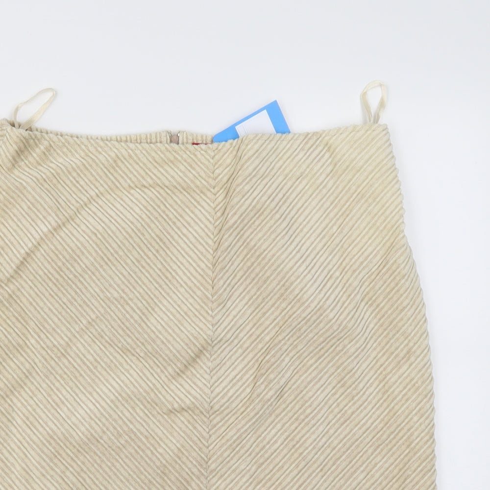Preworn Womens Beige   A-Line Skirt Size 4