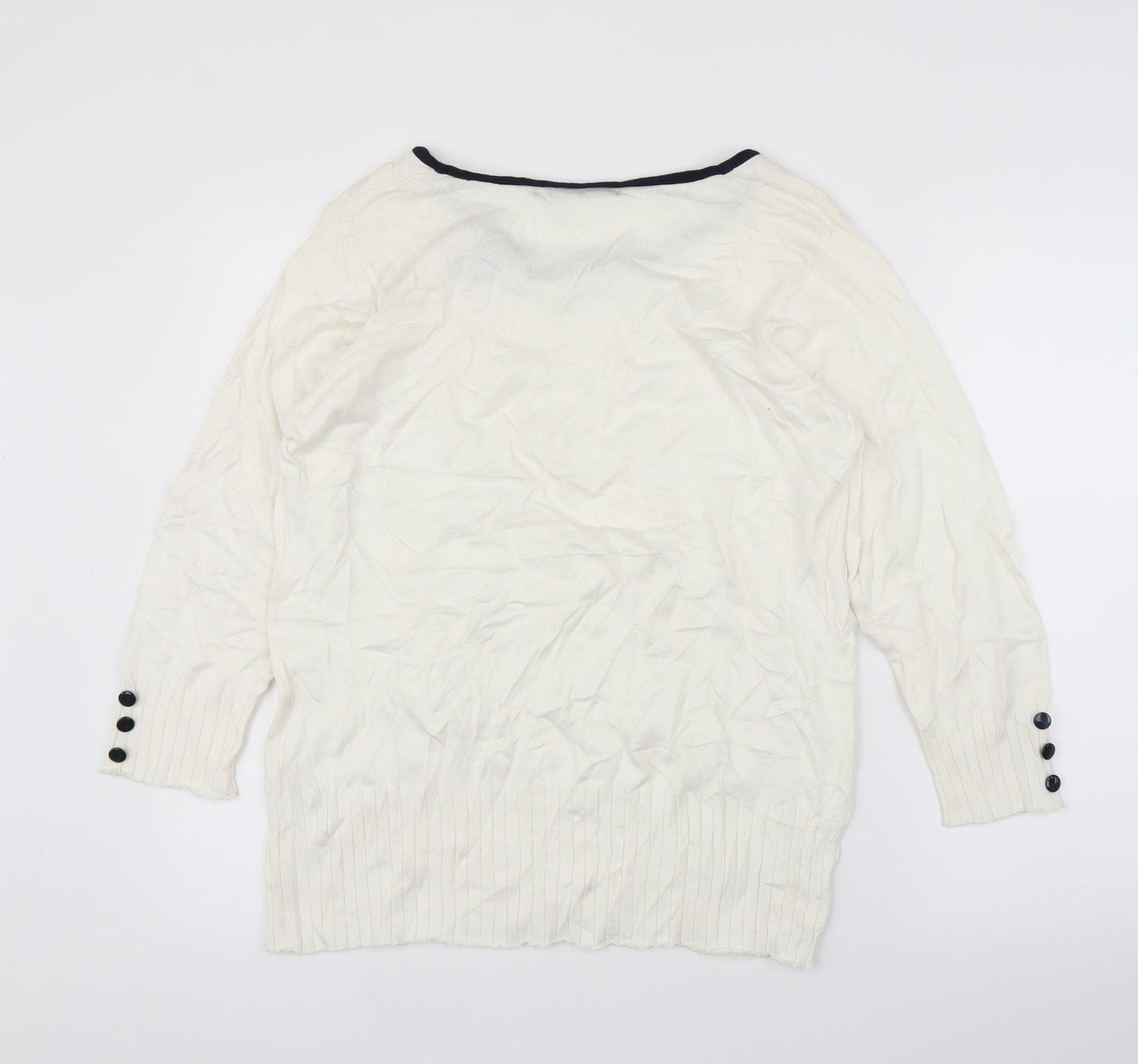 Isle Womens Ivory   Pullover Jumper Size L