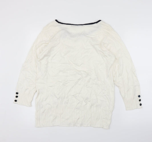 Isle Womens Ivory   Pullover Jumper Size L