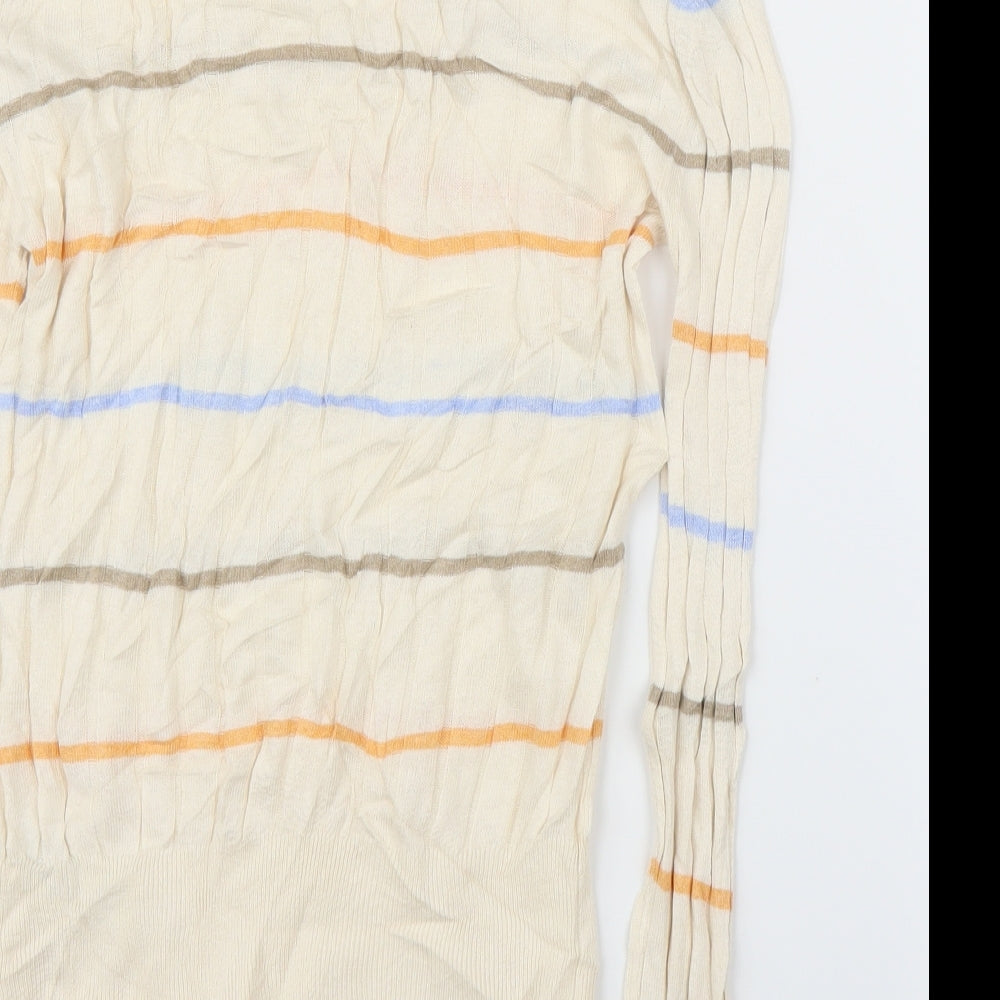 M&S Womens Beige Striped  Pullover Jumper Size S