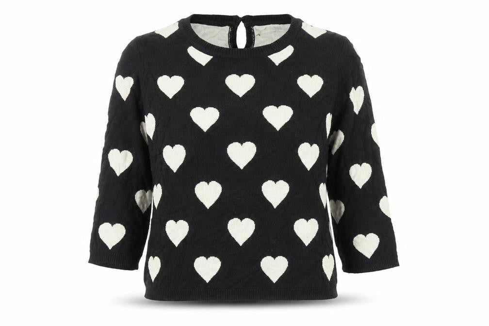 Next Womens Black   Pullover Jumper Size 10  - Loveheart