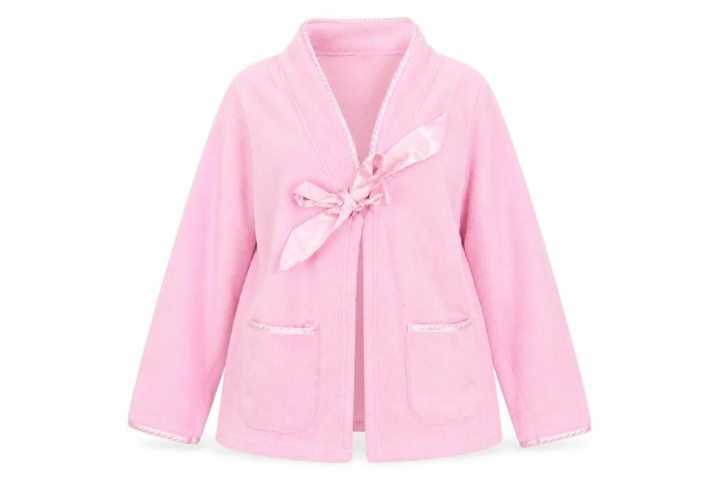 Whisper Womens Pink Solid  Kimono Robe Size 14