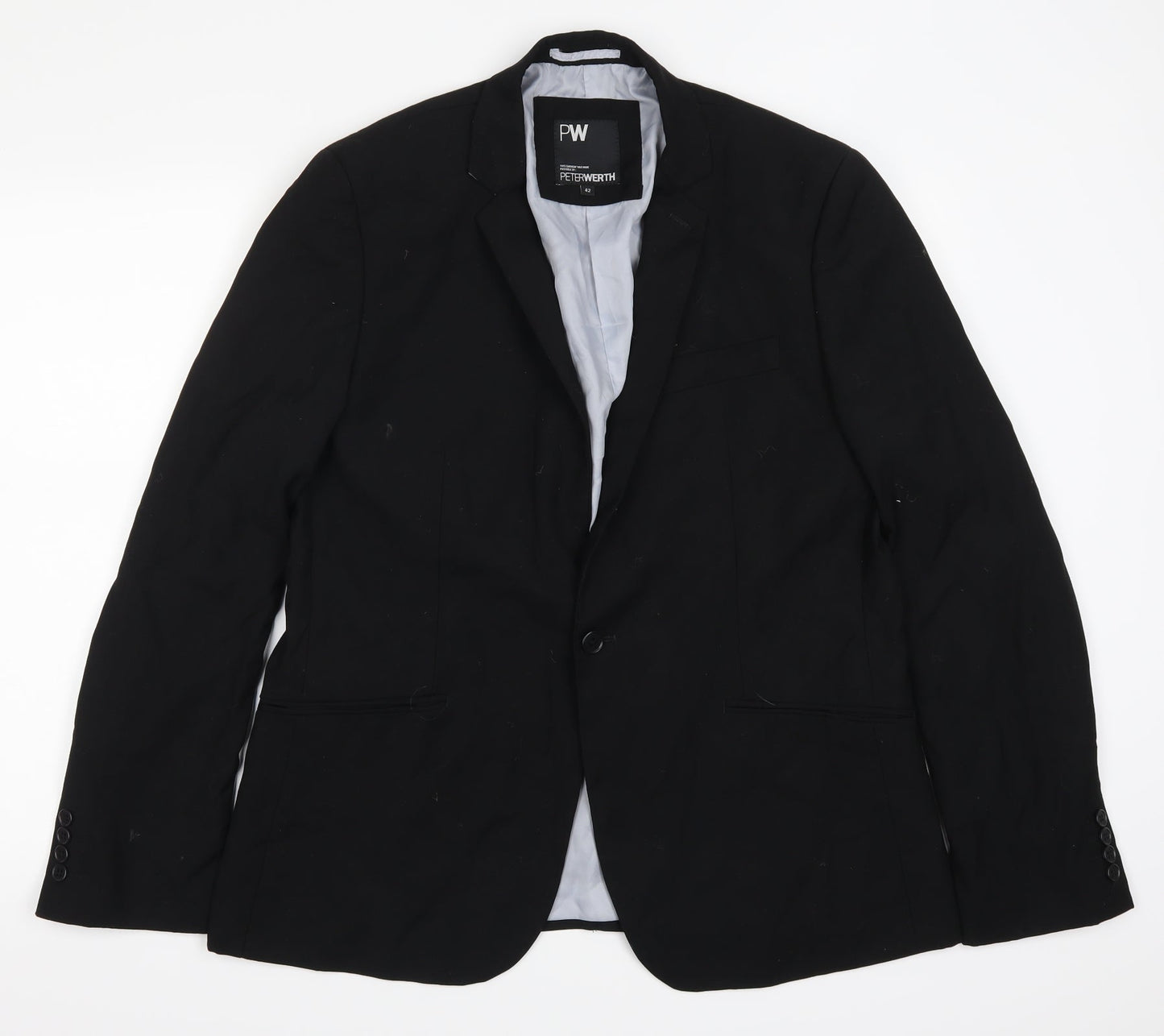 Peter Worth Mens Black   Jacket Suit Jacket Size 42