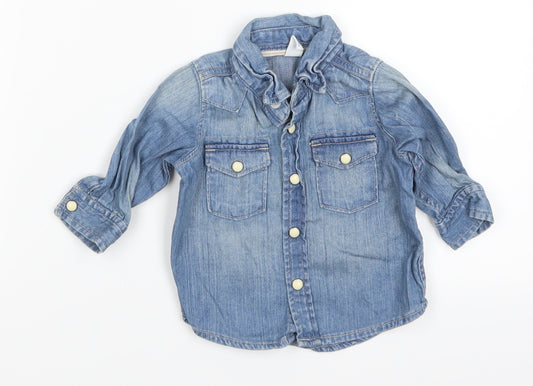 Gap Baby Blue  Denim Basic Button-Up Size 3-6 Months