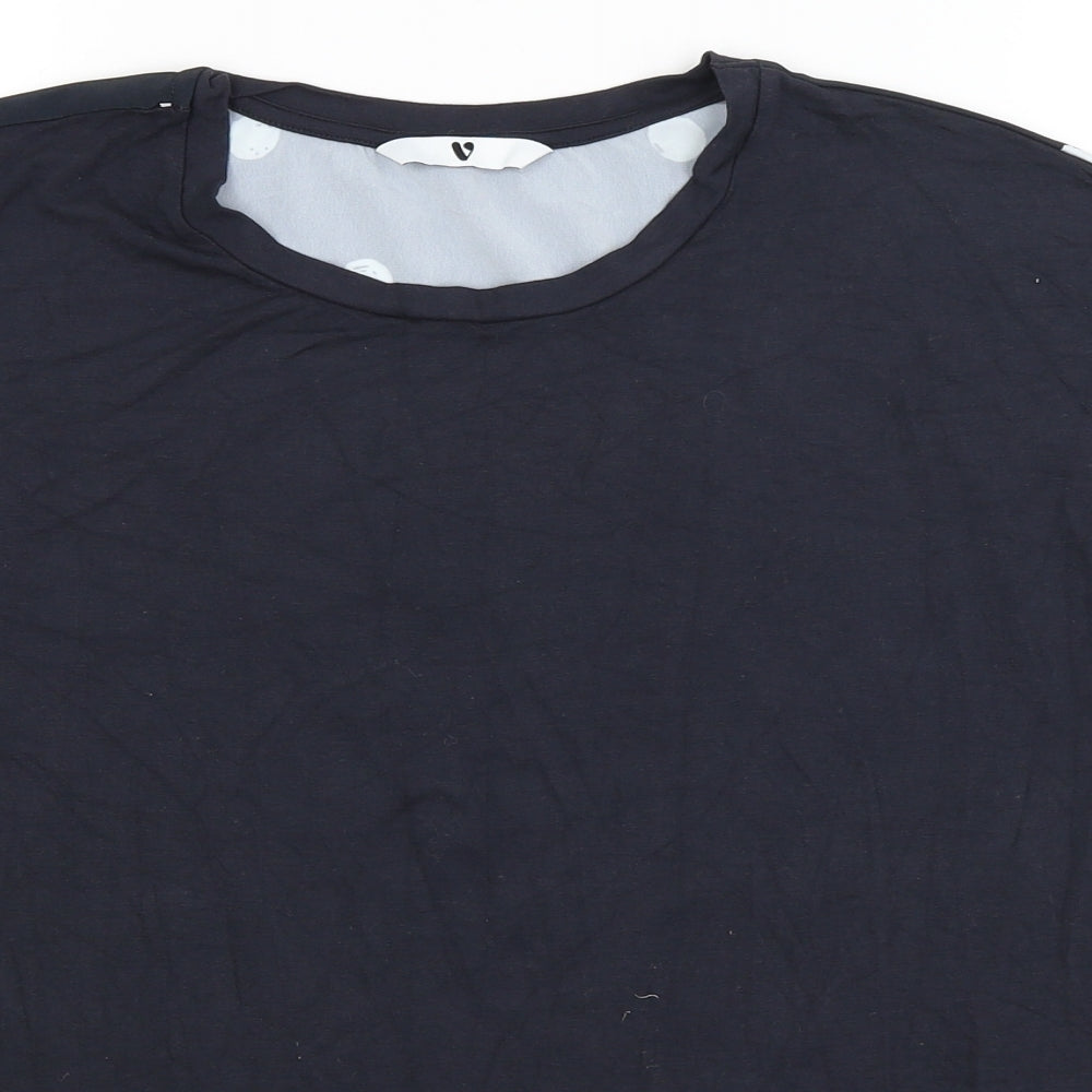 Very Womens Blue Polka Dot  Basic T-Shirt Size 8