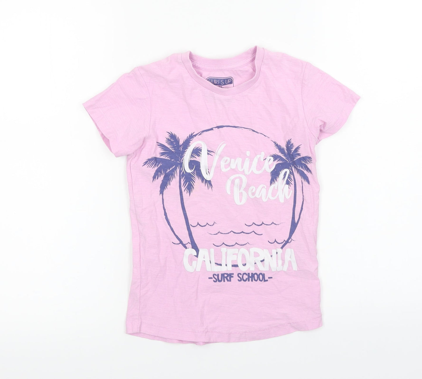 surfs up Girls Pink   Basic T-Shirt Size 5 Years