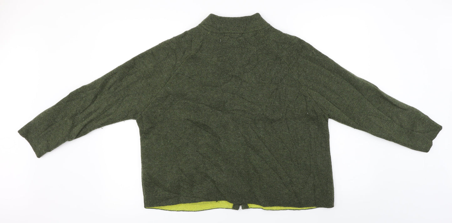 Chiaramente  Womens Green   Full Zip Jumper Size S