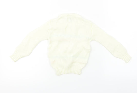 Preworn  Girls Ivory   Pullover Jumper Size 2-3 Years
