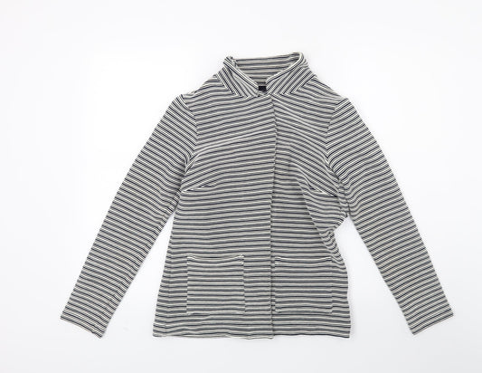 Marks and Spencer Womens White Striped  Jacket  Size 12