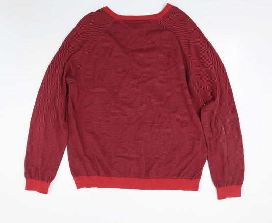 CTF Mens Red Striped  Pullover Jumper Size 2XL